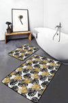 Set di 2 Tappetini da bagno antiscivolo Damla BPS251 Rectangle Multicolore, 100 x 60 cm / 60 x 50 cm (2)