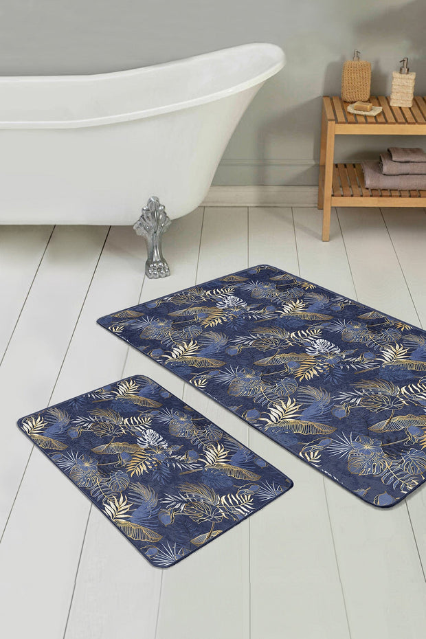 Set di 2 Tappetini da bagno antiscivolo Damla BPS254 Rectangle Multicolore, 100 x 60 cm / 60 x 50 cm (1)