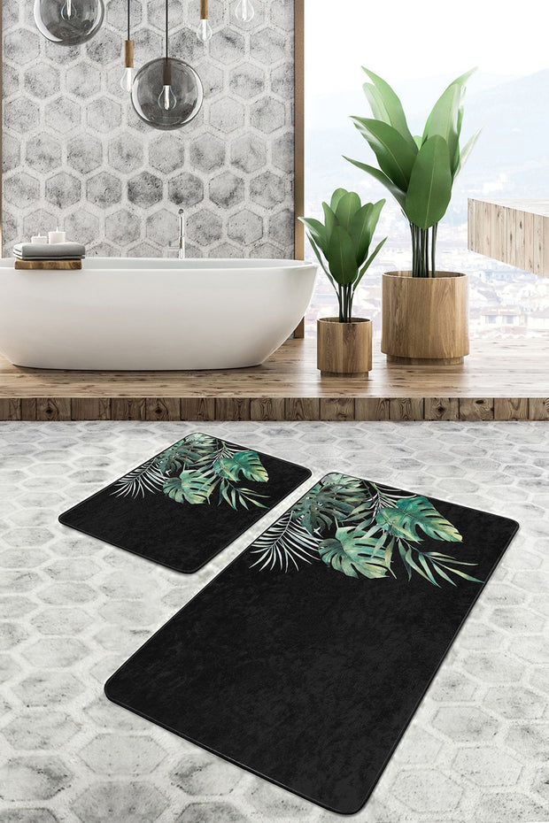 Set di 2 Tappetini da bagno antiscivolo Damla BPS256 Rectangle Multicolore, 100 x 60 cm / 60 x 50 cm (1)