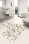 Set di 2 Tappetini da bagno antiscivolo Defne BPS257 Rectangle Multicolore, 100 x 60 cm / 60 x 50 cm