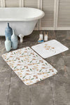 Set di 2 Tappetini da bagno antiscivolo Defne BPS258 Rectangle Multicolore, 100 x 60 cm / 60 x 50 cm