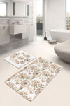 Set di 2 Tappetini da bagno antiscivolo Defne BPS259 Rectangle Multicolore, 100 x 60 cm / 60 x 50 cm (1)