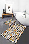 Set di 2 Tappetini da bagno antiscivolo Defne BPS260 Rectangle Multicolore, 100 x 60 cm / 60 x 50 cm (2)