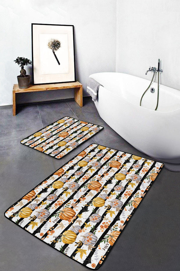 Set di 2 Tappetini da bagno antiscivolo Defne BPS260 Rectangle Multicolore, 100 x 60 cm / 60 x 50 cm (2)