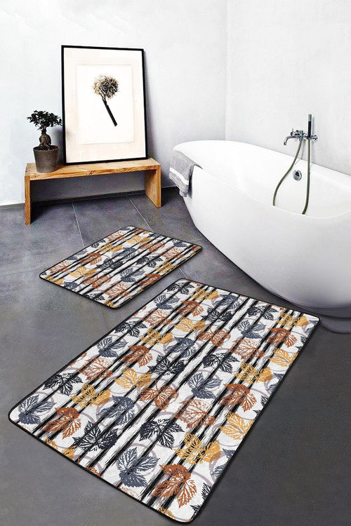 Set di 2 Tappetini da bagno antiscivolo Deniz BPS293 Rectangle Multicolore, 100 x 60 cm / 60 x 50 cm (1)