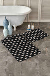 Hillkar Global Set di 2 Tappetini da bagno antiscivolo Deniz BPS295 Rectangle Multicolore, 100 x 60 cm / 60 x 50 cm