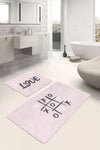 Set di 2 Tappetini da bagno antiscivolo Deniz BPS296 Rectangle Multicolore, 100 x 60 cm / 60 x 50 cm (1)
