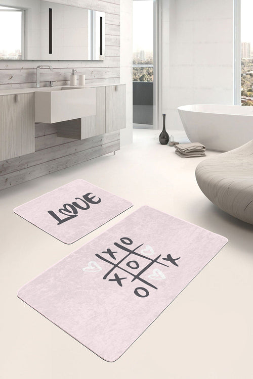 Set di 2 Tappetini da bagno antiscivolo Deniz BPS296 Rectangle Multicolore, 100 x 60 cm / 60 x 50 cm (1)