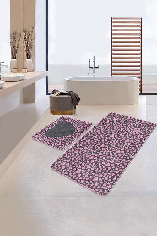 Set di 2 Tappetini da bagno antiscivolo Deniz BPS298 Rectangle Multicolore, 100 x 60 cm / 60 x 50 cm (1)