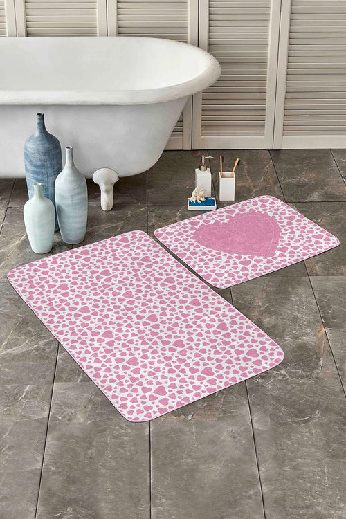 Set di 2 Tappetini da bagno antiscivolo Deniz BPS299 Rectangle Multicolore, 100 x 60 cm / 60 x 50 cm