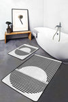 Set di 2 Tappetini da bagno antiscivolo Derya BPS454 Rectangle Multicolore, 100 x 60 cm / 60 x 50 cm (2)