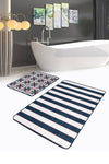 Set di 2 Tappetini da bagno antiscivolo Derya BPS455 Rectangle Multicolore, 100 x 60 cm / 60 x 50 cm (2)