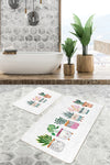 Set di 2 Tappetini da bagno antiscivolo Derya BPS457 Rectangle Multicolore, 100 x 60 cm / 60 x 50 cm (2)