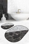 Set di 2 Tappetini da bagno antiscivolo Devin BPS611 Oval Multicolore, 100 x 60 cm / 60 x 50 cm (2)