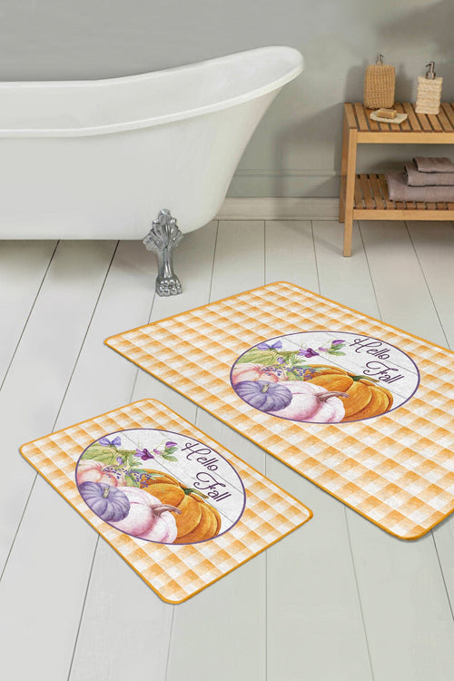 Set di 2 Tappetini da bagno antiscivolo Dicle BPS409 Rectangle Multicolore, 100 x 60 cm / 60 x 50 cm (1)