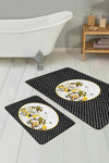 Set di 2 Tappetini da bagno antiscivolo Dicle BPS410 Rectangle Multicolore, 100 x 60 cm / 60 x 50 cm (2)