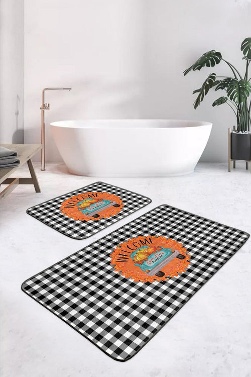 Set di 2 Tappetini da bagno antiscivolo Dicle BPS411 Rectangle Multicolore, 100 x 60 cm / 60 x 50 cm
