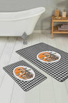Set di 2 Tappetini da bagno antiscivolo Dicle BPS412 Rectangle Multicolore, 100 x 60 cm / 60 x 50 cm