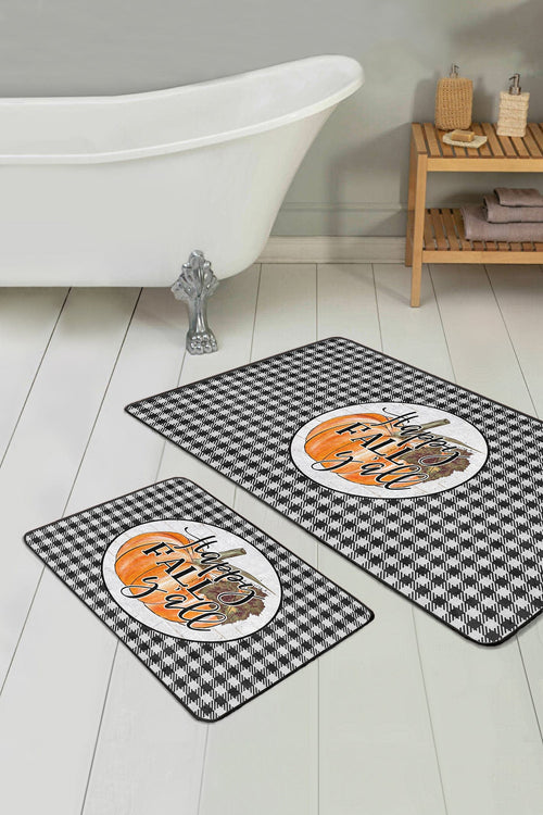 Set di 2 Tappetini da bagno antiscivolo Dicle BPS412 Rectangle Multicolore, 100 x 60 cm / 60 x 50 cm
