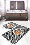 Set di 2 Tappetini da bagno antiscivolo Dicle BPS412 Rectangle Multicolore, 100 x 60 cm / 60 x 50 cm (2)