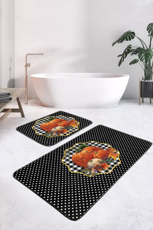 Set di 2 Tappetini da bagno antiscivolo Dicle BPS413 Rectangle Multicolore, 100 x 60 cm / 60 x 50 cm (1)