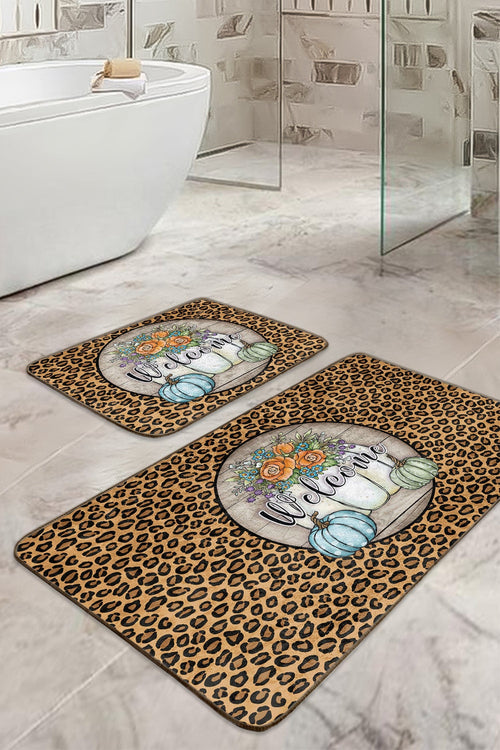 Set di 2 Tappetini da bagno antiscivolo Dicle BPS415 Rectangle Multicolore, 100 x 60 cm / 60 x 50 cm