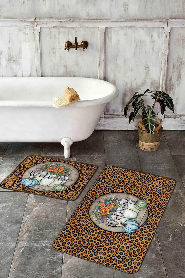Set di 2 Tappetini da bagno antiscivolo Dicle BPS415 Rectangle Multicolore, 100 x 60 cm / 60 x 50 cm (2)