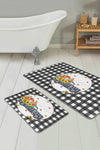 Set di 2 Tappetini da bagno antiscivolo Dicle BPS416 Rectangle Multicolore, 100 x 60 cm / 60 x 50 cm