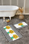 Set di 2 Tappetini da bagno antiscivolo Dicle BPS417 Rectangle Multicolore, 100 x 60 cm / 60 x 50 cm