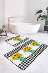Set di 2 Tappetini da bagno antiscivolo Dicle BPS417 Rectangle Multicolore, 100 x 60 cm / 60 x 50 cm (1)