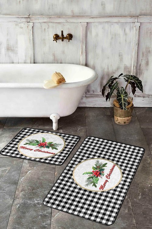Set di 2 Tappetini da bagno antiscivolo Dicle BPS418 Rectangle Multicolore, 100 x 60 cm / 60 x 50 cm (1)