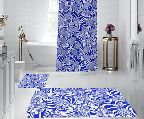 Set di 2 Tappetini da bagno antiscivolo Digital 10 Multicolore, 50 x 70 / 70 x 100 cm