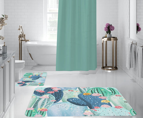 Set di 2 Tappetini da bagno antiscivolo Digital 106 Multicolore, 40 x 60 / 60 x 90 cm (1)