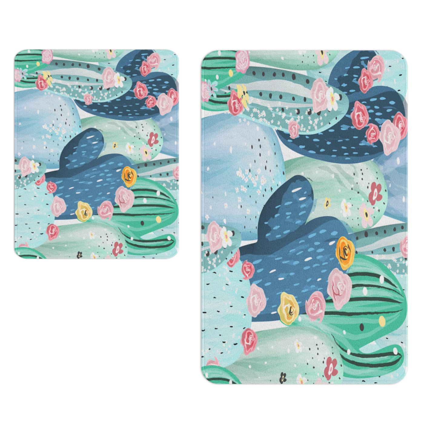 Set di 2 Tappetini da bagno antiscivolo Digital 106 Multicolore, 50 x 70 / 70 x 100 cm (1)