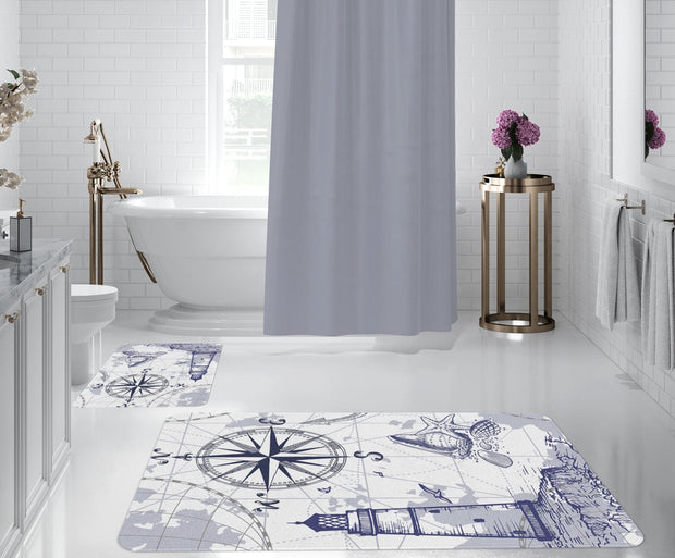 Set di 2 Tappetini da bagno antiscivolo Digital 108 Multicolore, 40 x 60 / 60 x 90 cm (1)