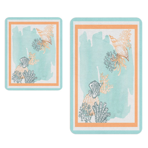Set di 2 Tappetini da bagno antiscivolo Digital 109 Multicolore, 40 x 60 / 60 x 90 cm