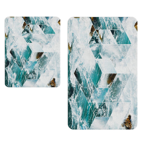 Set di 2 Tappetini da bagno antiscivolo Digital 111 Multicolore, 50 x 70 / 70 x 100 cm (1)