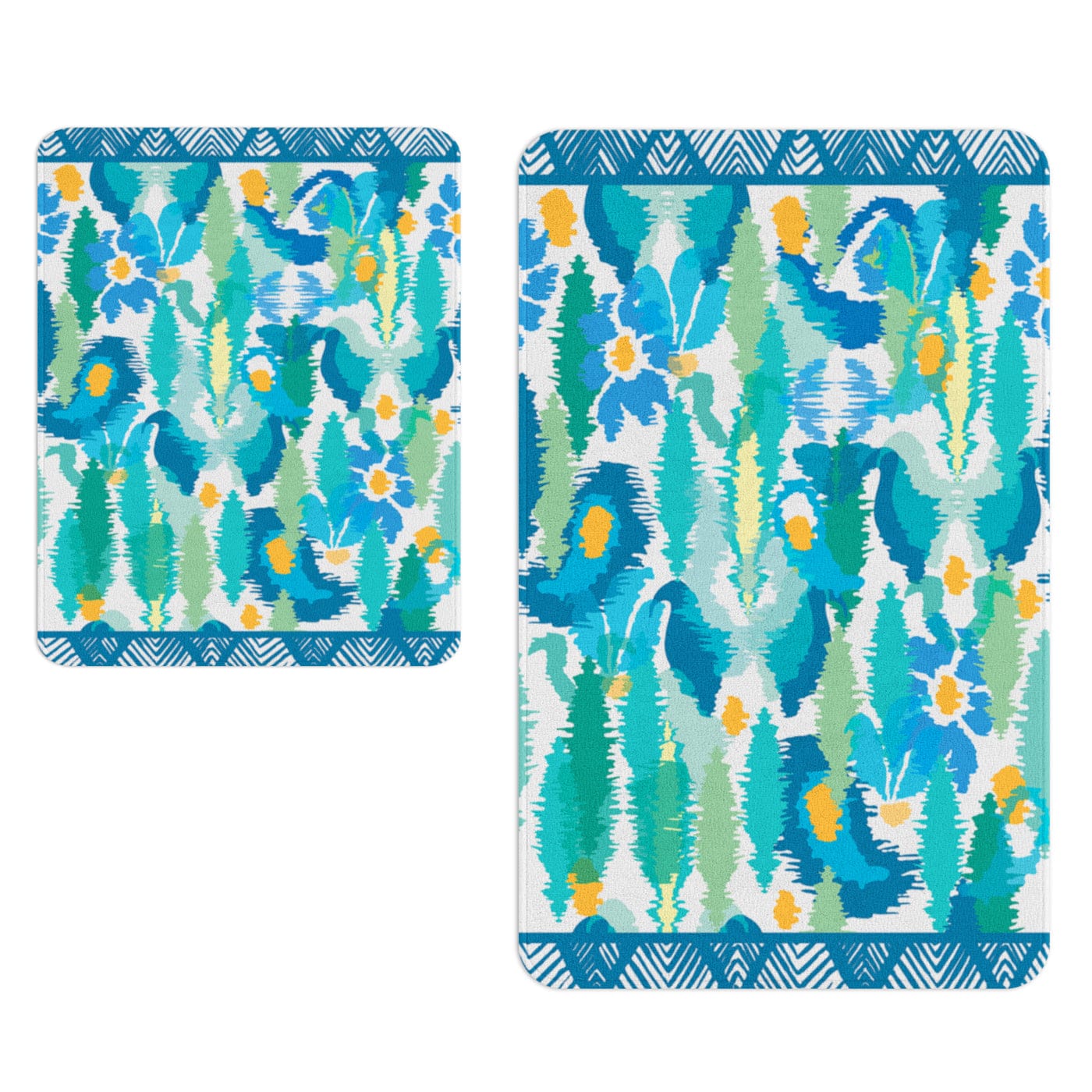 Set di 2 Tappetini da bagno antiscivolo Digital 113 Multicolore, 50 x 70 / 70 x 100 cm (1)