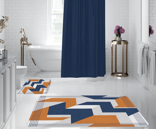 Set di 2 Tappetini da bagno antiscivolo Digital 116 Multicolore, 40 x 60 / 60 x 90 cm (1)