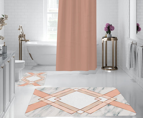Set di 2 Tappetini da bagno antiscivolo Digital 117 Multicolore, 40 x 60 / 60 x 90 cm (1)
