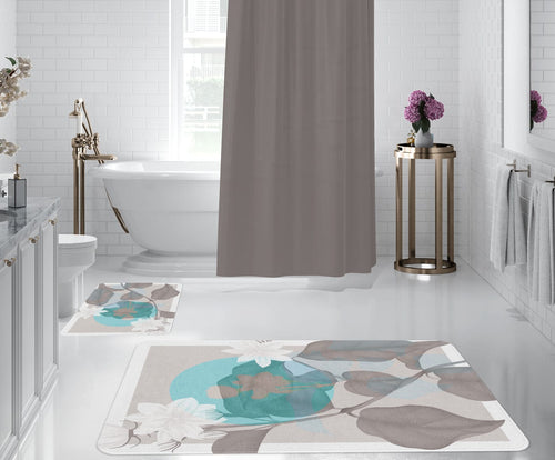 Set di 2 Tappetini da bagno antiscivolo Digital 118 Multicolore, 40 x 60 / 60 x 90 cm (1)