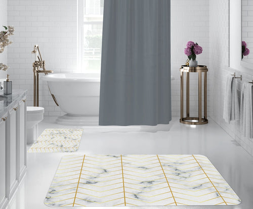 Set di 2 Tappetini da bagno antiscivolo Digital 125 Multicolore, 50 x 70 / 70 x 100 cm