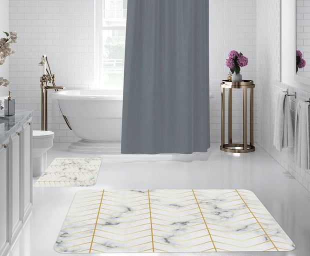 Set di 2 Tappetini da bagno antiscivolo Digital 125 Multicolore, 50 x 70 / 70 x 100 cm