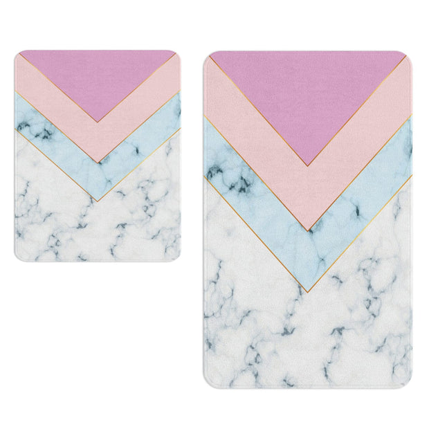 Set di 2 Tappetini da bagno antiscivolo Digital 127 Multicolore, 40 x 60 / 60 x 90 cm