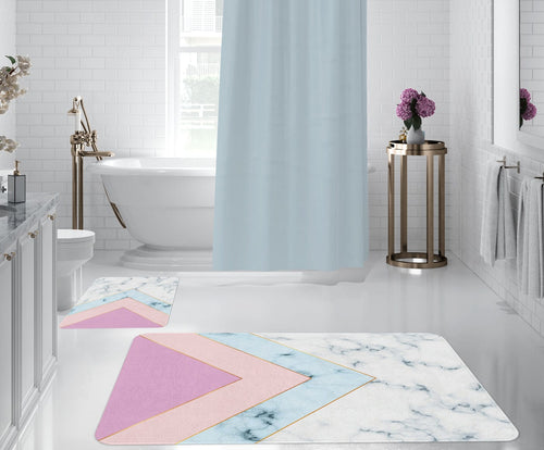 Set di 2 Tappetini da bagno antiscivolo Digital 127 Multicolore, 50 x 70 / 70 x 100 cm