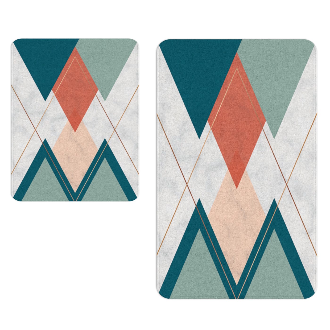 Oyo Set di 2 Tappetini da bagno antiscivolo Digital 128 Multicolore, 40 x 60 / 60 x 90 cm