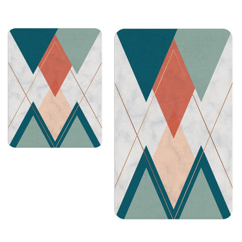 Oyo Set di 2 Tappetini da bagno antiscivolo Digital 128 Multicolore, 40 x 60 / 60 x 90 cm