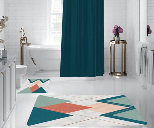 Oyo Set di 2 Tappetini da bagno antiscivolo Digital 128 Multicolore, 50 x 70 / 70 x 100 cm