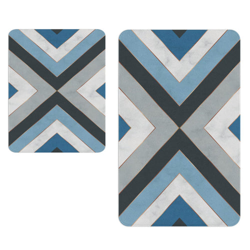 Set di 2 Tappetini da bagno antiscivolo Digital 129 Multicolore, 50 x 70 / 70 x 100 cm (1)