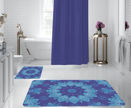 Set di 2 Tappetini da bagno antiscivolo Digital 135 Multicolore, 40 x 60 / 60 x 90 cm (1)